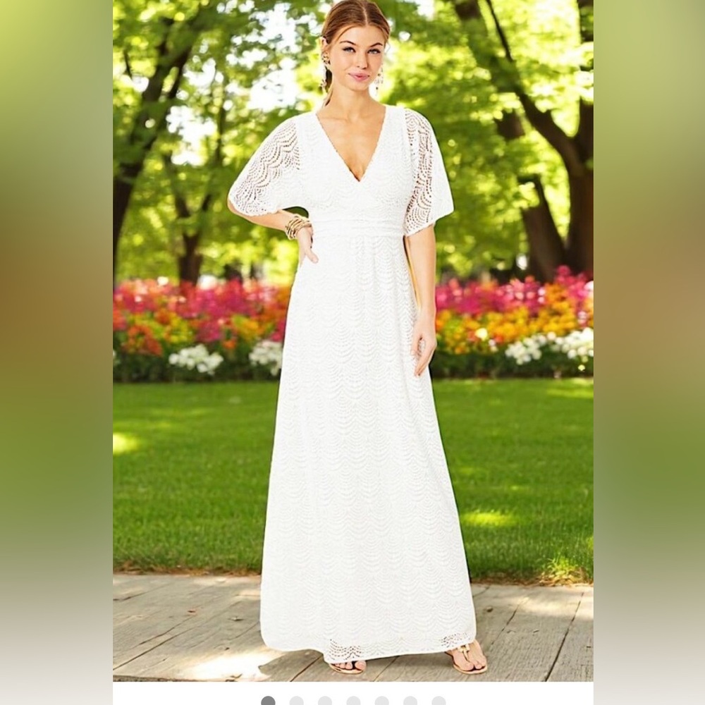 Lilly Pulitzer NWT S  Parigi Lace Maxi‎ Dress Resort White fully lined $258